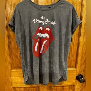 The Rolling Stones Gray Tee with Red Logo